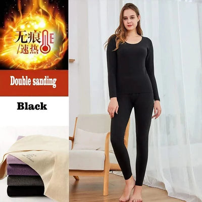 Thermal Underwear for Women Men - 2 Pack Sets Ultra Soft Long Pajama Set-Warm Base Layers with Fleece Lined for Cold Weather