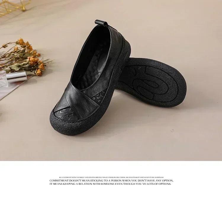 Authentic anti skid slip on leather flat shoes ladies shallow loafers woman comfy soft moccasin