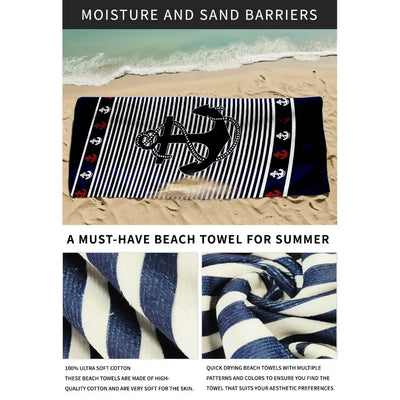 Beach Towels Large Sand Free for Adults Quick Drying Towel Swimming Super Absorbent Microfiber Bath Print Sports Surf Sea Travel