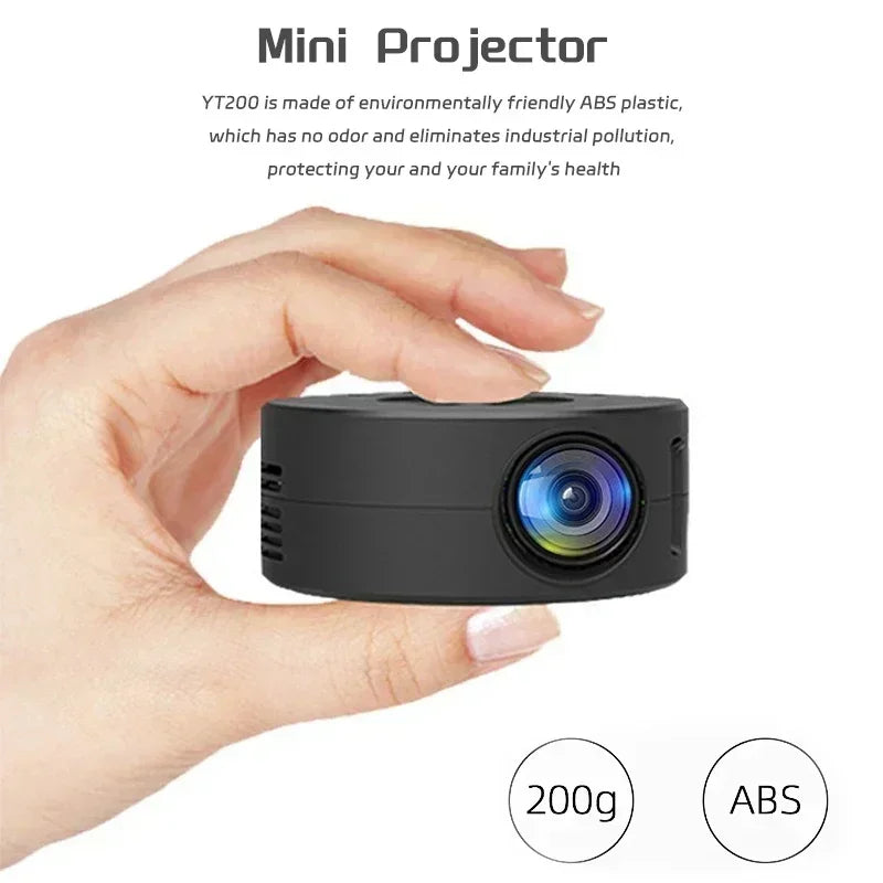 YT200 Portable Projector - Children's Friendly LCD Mini Home Theater Smartphone Same-Screen Function