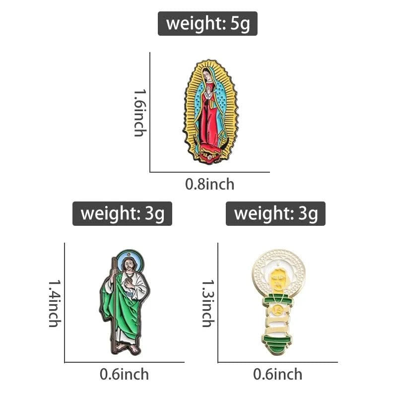Our Lady Of Guadalupe Enamel Pins Golf Ball Hat Clips Golf Training Accessories Baseball Cap Cartoon Decorative Clip for Golfer