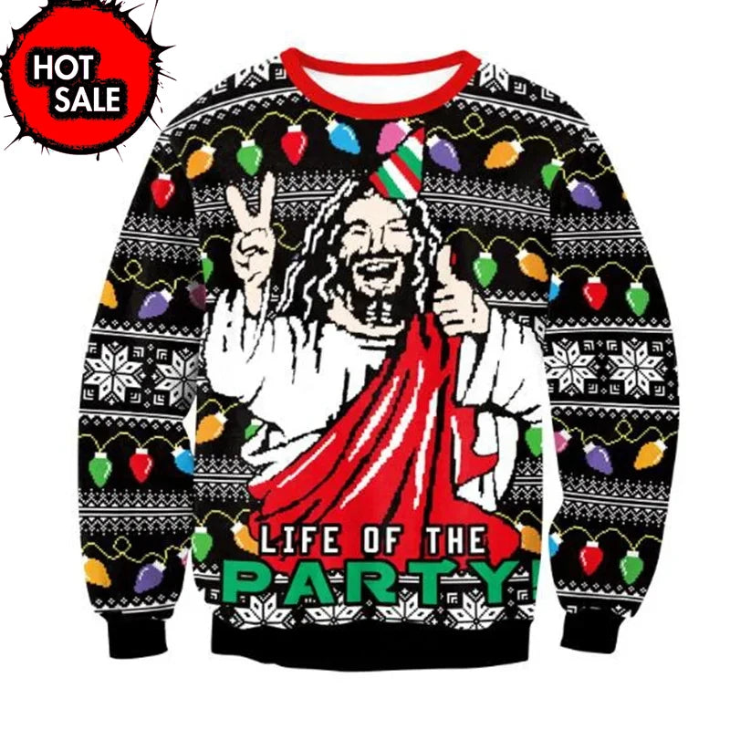 New Mens Christmas Jumper Sweatshirt Funny Humping Reindeer Climax Tacky Ugly Xmas Sweater Tops Couple Crew Neck Party Sweaters