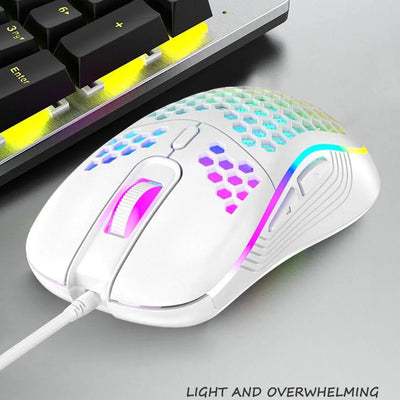 2.4G Wireless Gaming Mouse Portable Wired Mouse RGB Lighting Charging Mouse Ergonomic Honeycomb Design for Desktop Laptop Xiaomi