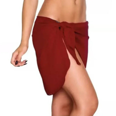 Women Cover-Ups Dress Sheer Beach Skirt Beach Wrap Bikini Shiny Wraps Cover Ups For Swimwear Mesh Drawstring Skirt