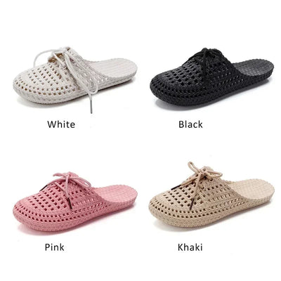 Women's Flip-flops Slippers 2023 Summer Shoes for Women Sandals Fashion Hollow Out Breathable Beach Shoes Lace-up Ladies Slipper