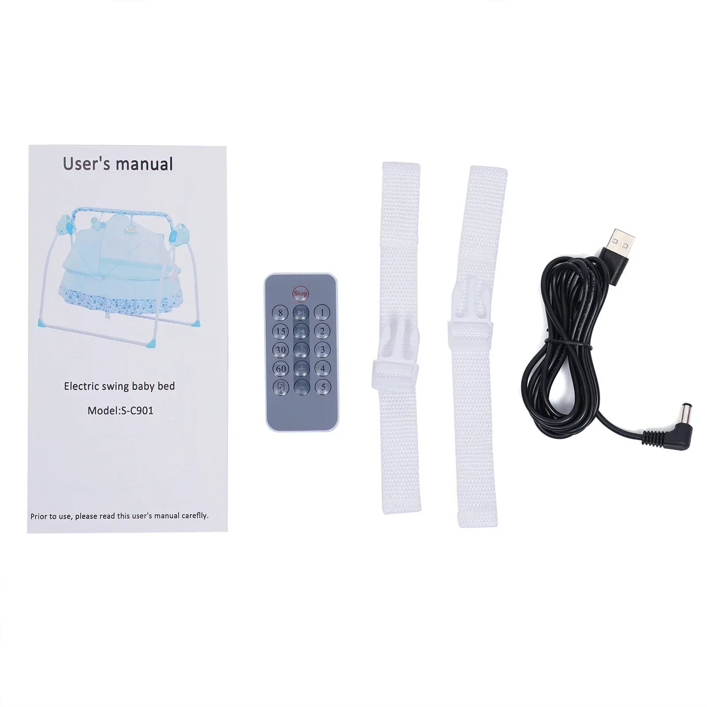 Electric Baby Cradle, Baby Bed, Folding and Soothing, Automatic Swinging, Newborn Bed