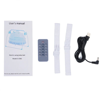 Electric Baby Cradle, Baby Bed, Folding and Soothing, Automatic Swinging, Newborn Bed