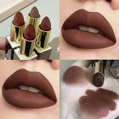 Available in 3 shades Matte Lipstick Matte Velvet Waterproof Non-fading lip gloss that enhances color and brightens lips Suitabl