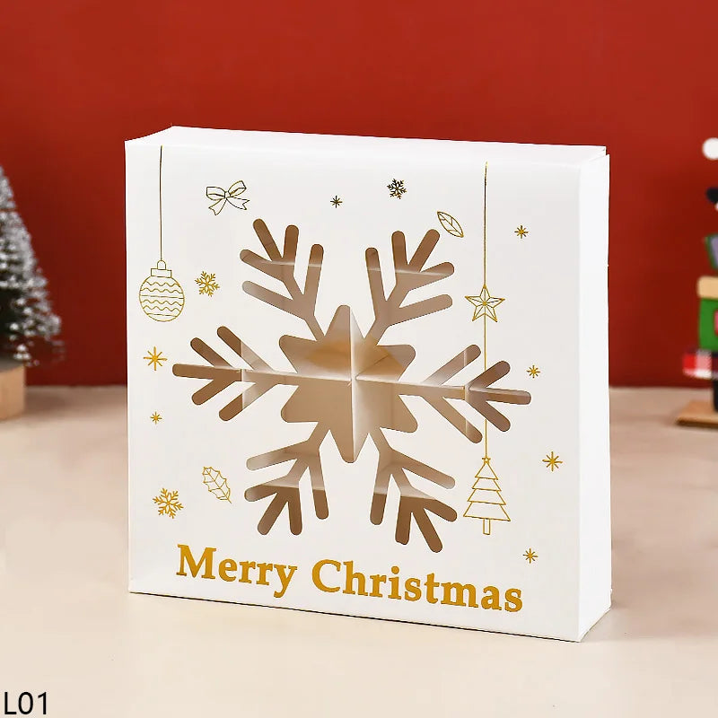 Christmas Cookie Gifts Boxes Candy Snack Packing Bags Merry Christmas  Decorations For Home Xmas Wrapping 2025 New Year Gift Box