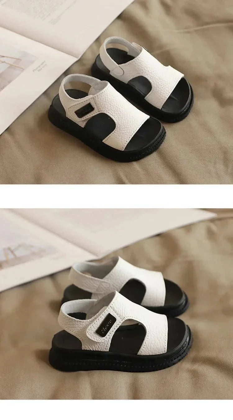 Children's Sandals Fashion Boys' New Summer Middle and Small Children's Soft Sole Baby Anti slip Open Toe Beach Shoes