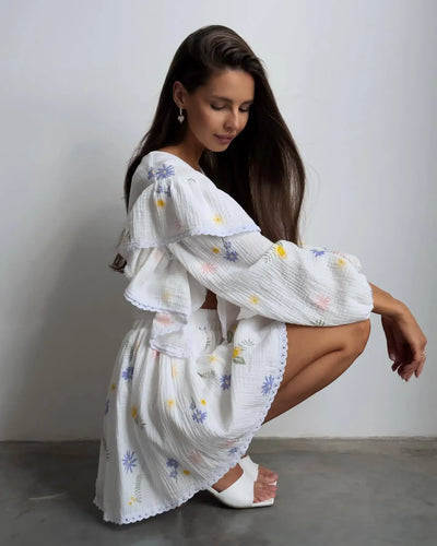 Women Lantern Linen Top