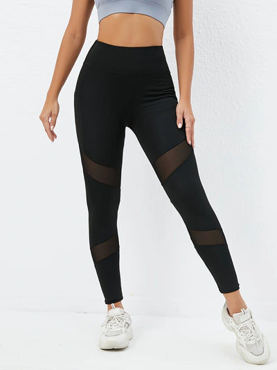 Women's high-waisted leggings with pockets, hip-lifting