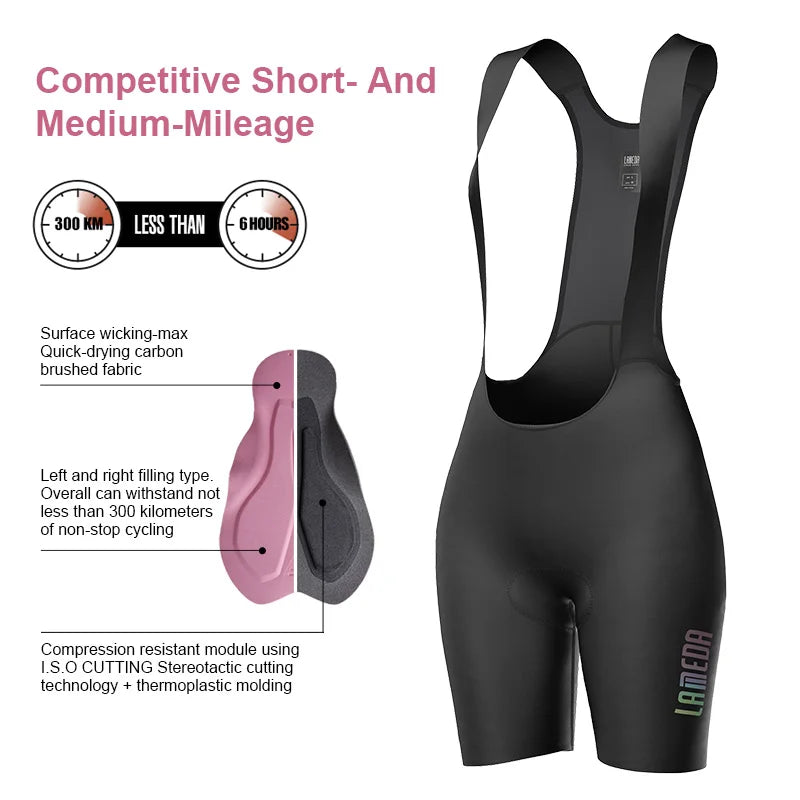 Women High-Waisted Cycling Shorts Road Bike Bib Pants with Shoulder Straps Mountain Racing MTB Shorts Non-slip Biking Clothing