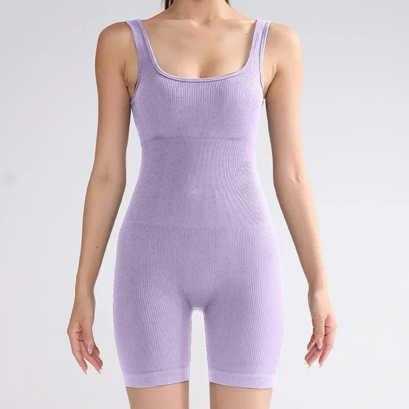 Sports Jumpsuit for Women, Seamless Waist and Hip Lifting Jumpsuit, European and American Slimming and Elastic Fitness Bodysuit