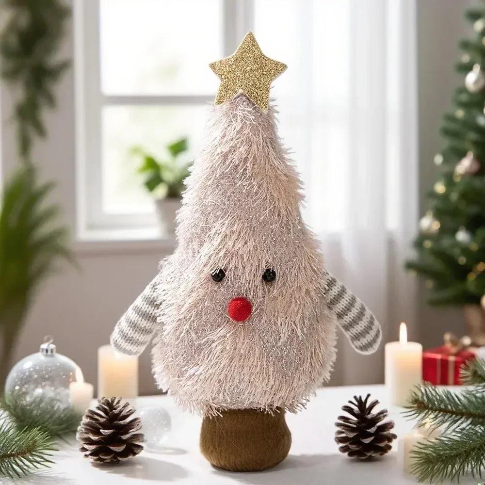 Home decor handmade christmas tree decoration soft decorative xmas desktop ornament creative cartoon doll kids gift