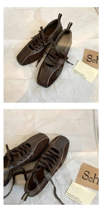 Vintage Women's Ballet Flats Training Shoes Walking Sports