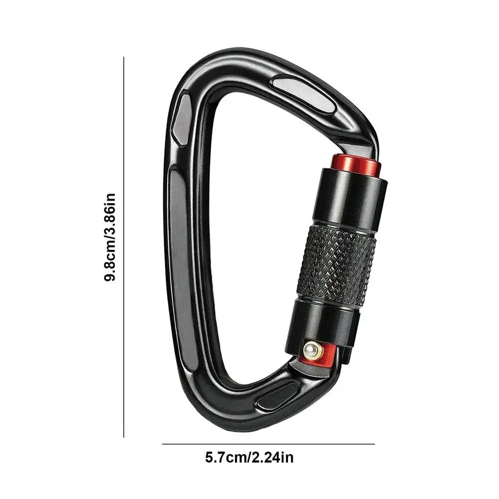 24KN D-Shaped Heavy Duty Carabiners Clips Aluminum Carabiner D Ring for Rock Climbing Rappelling Mountaineering Camping Hiking
