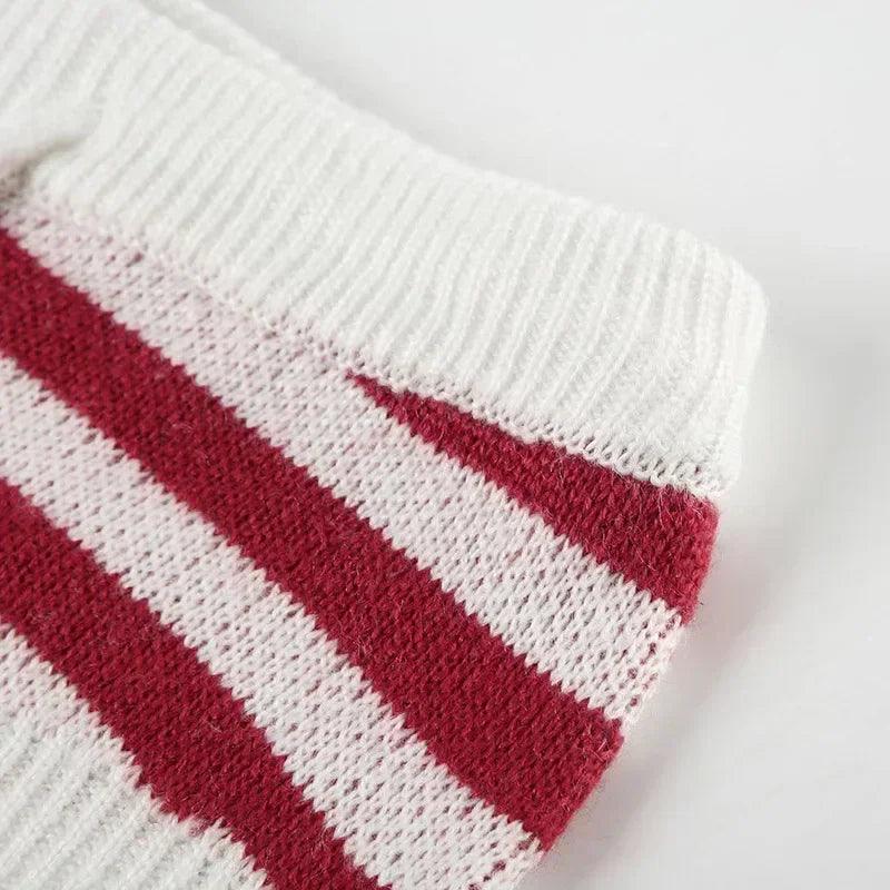 Y2k knitted very short shorts 2000s sexy knit hot stars and stripes print pants for women america/usa flag
