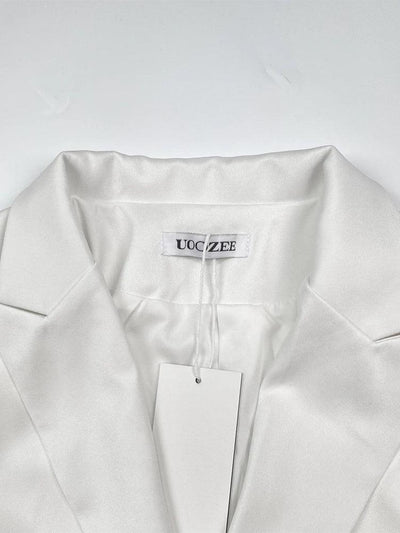 Beautyblue Gradient Outerwear Long Blazer for Women 2025 New Fashion Buttoned Pockets Chic Notched Collar Elegant Woolen Coats