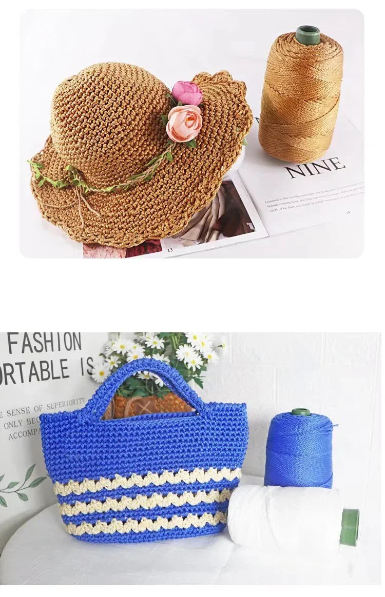 225g Lightweight Ice Silk Thread Handcrafted for Summer Cool Hats, Sun Hats, Storage Baskets, Seat Cushions, Yarn