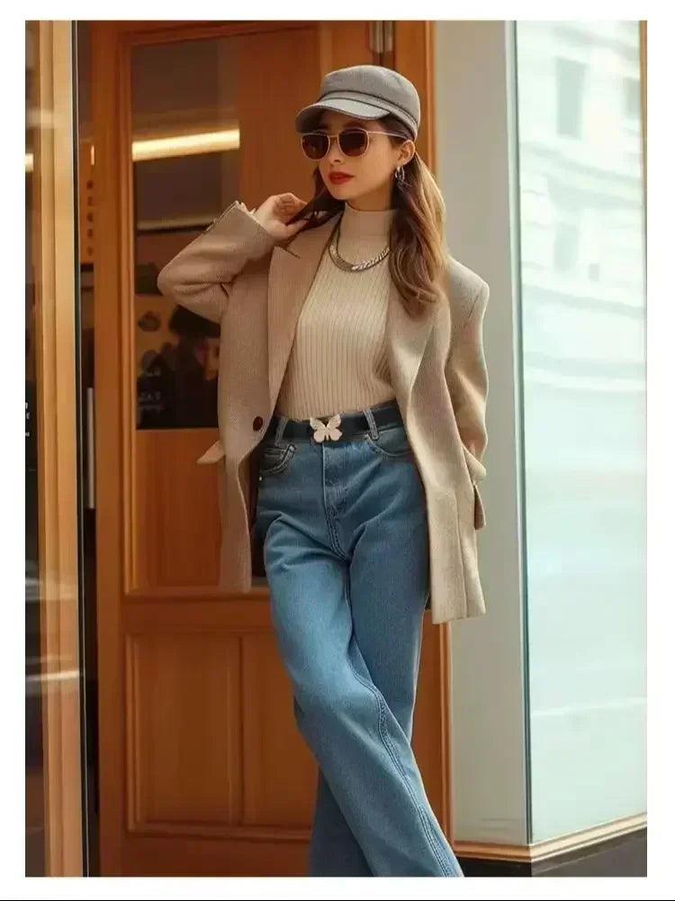 Fashion leather belts for women| belt butterfly fairy core punk goth buckle grommet | waist accessories