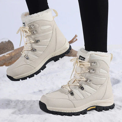2025 New WinterFleece-Lined Thickened Wear-Resistant Outdoor Climbing Shoes Women's Cotton Snow Boots High-Top Cotton Shoes