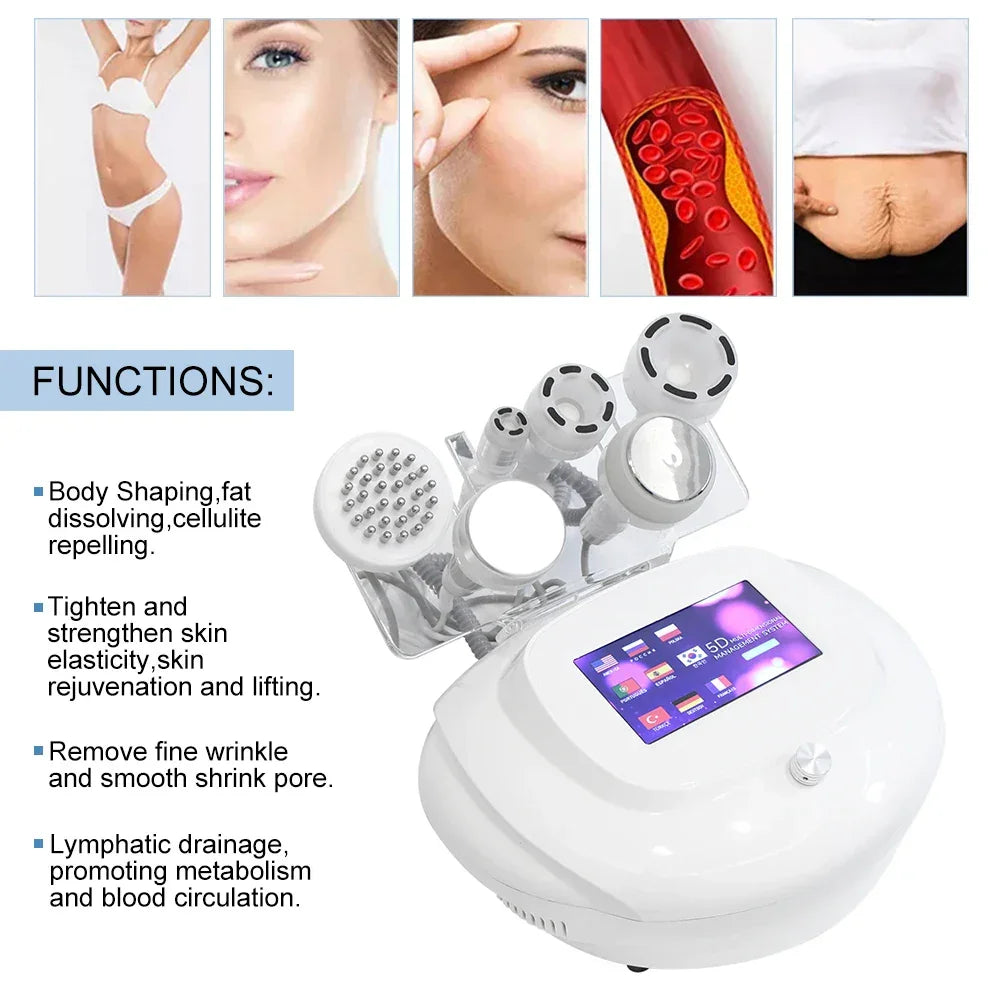 6 in 1 120K Cavitation Vacuum Massage Machine Body Shaping Weight Loss Facial Lifting Anti Cellulite Beauty Machine Skin Care