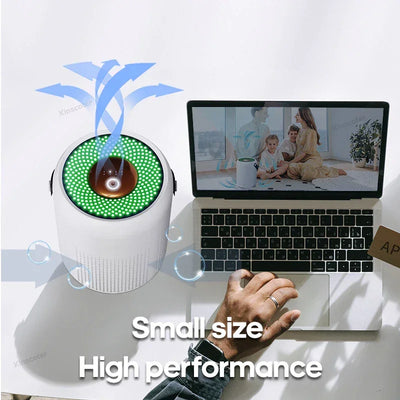 Home Electric Air Purifier With H13 HEPA Filter Desktop Air Cleaner Smoke Odor PM2.5 Particulate Matter Adsorption Filtration
