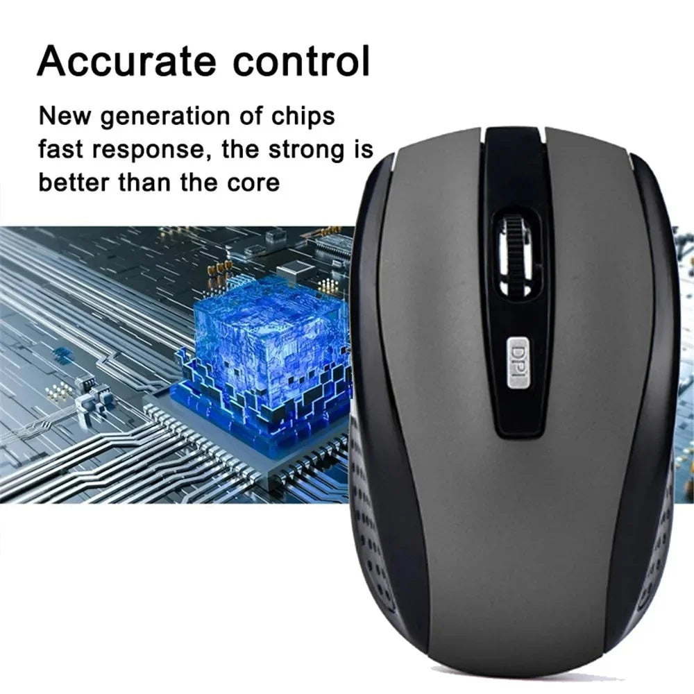 Wireless Mouse with USB Receiver 2.4G Gaming Silent Mouse Portable Optical Ergonomic Mice For PC Laptop MacBook Desktop Computer