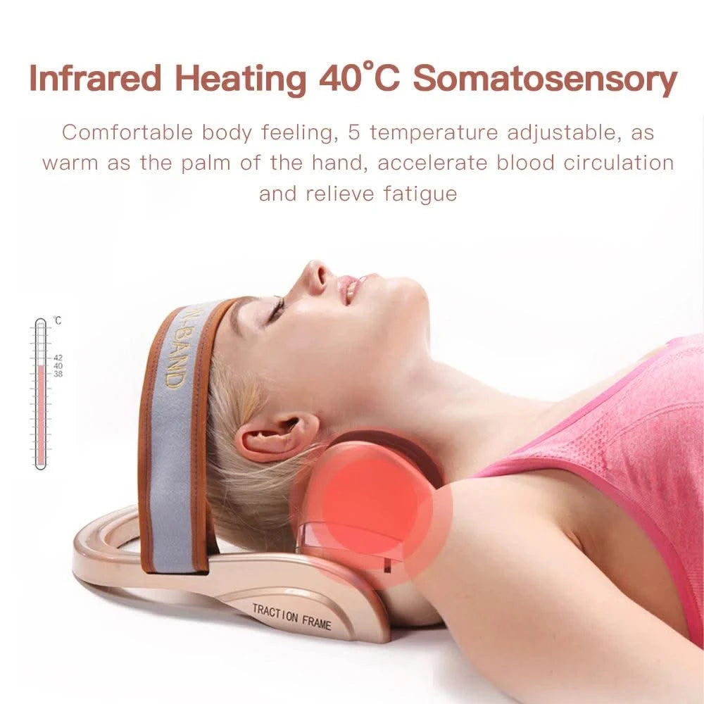 Electric Neck Massager Infrared Heating Airbag Neck Traction Vibration Shoulder Cervical Spine Shoulder Support Massager