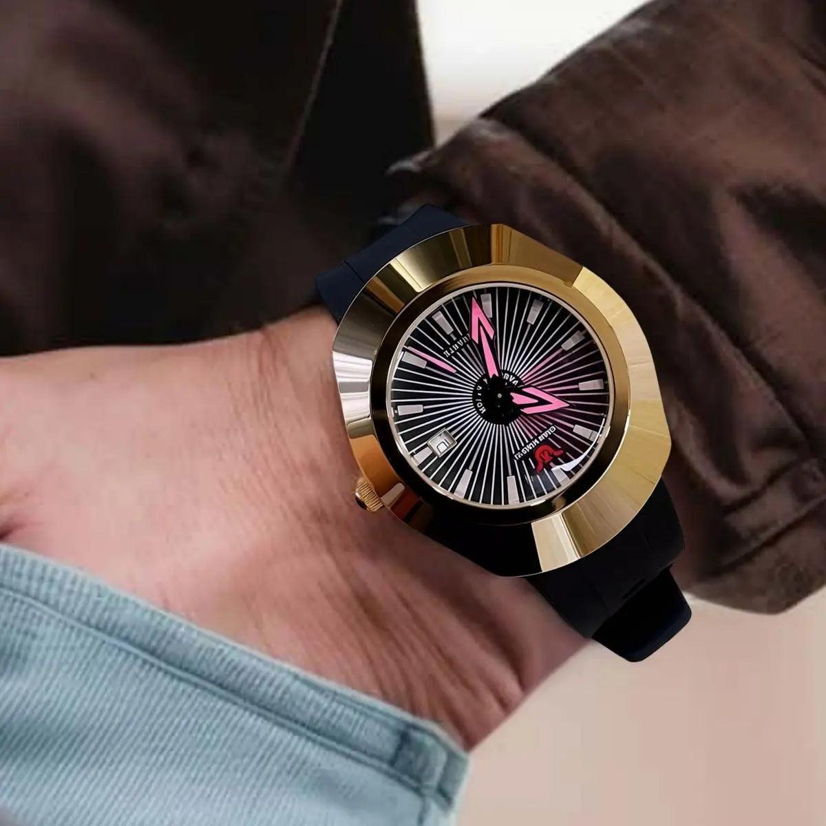 Premium high-end fashion quartz men’s watch – waterproof date display comfortable imported rubber strap