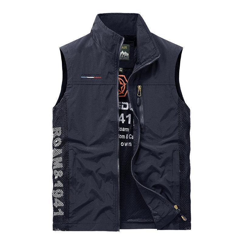 Summer Men's Work Vest Leisure outdoor Men Breathable Mesh Sports Waistcoat Man Photography Fishing Sleeveless Jackets Clothing