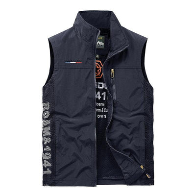 Summer Men's Work Vest Leisure outdoor Men Breathable Mesh Sports Waistcoat Man Photography Fishing Sleeveless Jackets Clothing