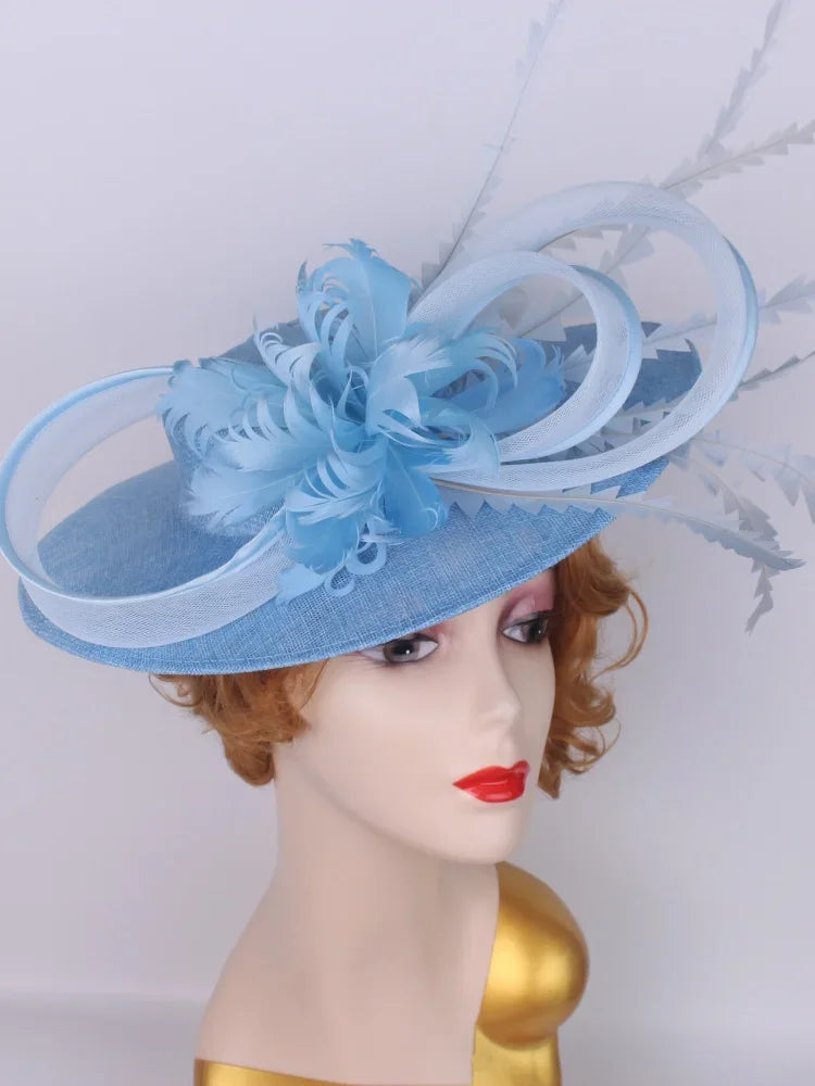 Bride Pillbox Red Fascinator Hat Femme Wedding Chapeau Women Formal Event Tea Millinery Cap Feather Royal Ascot Race Headpiece