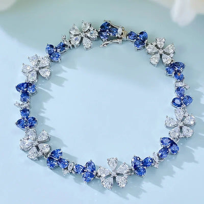 Fashion fine Jewelry Making S925 Silver Bracelet Luxury Set with Diamond Flower Bracelet Bracelet Jewelry