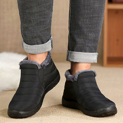 Snow Waterproof Boots Men Platform Shoes For Men Slip On Warm Fur Ankle Boots Men's Winter Shoes Plush Footwear Work Shoes