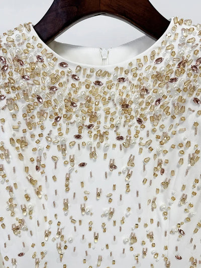 HIGH STREET Newest Fashion 2025 Designer Maxi Dresses Women's Formal Long Sleeve Luxurious Beaded Long Maxi Dress