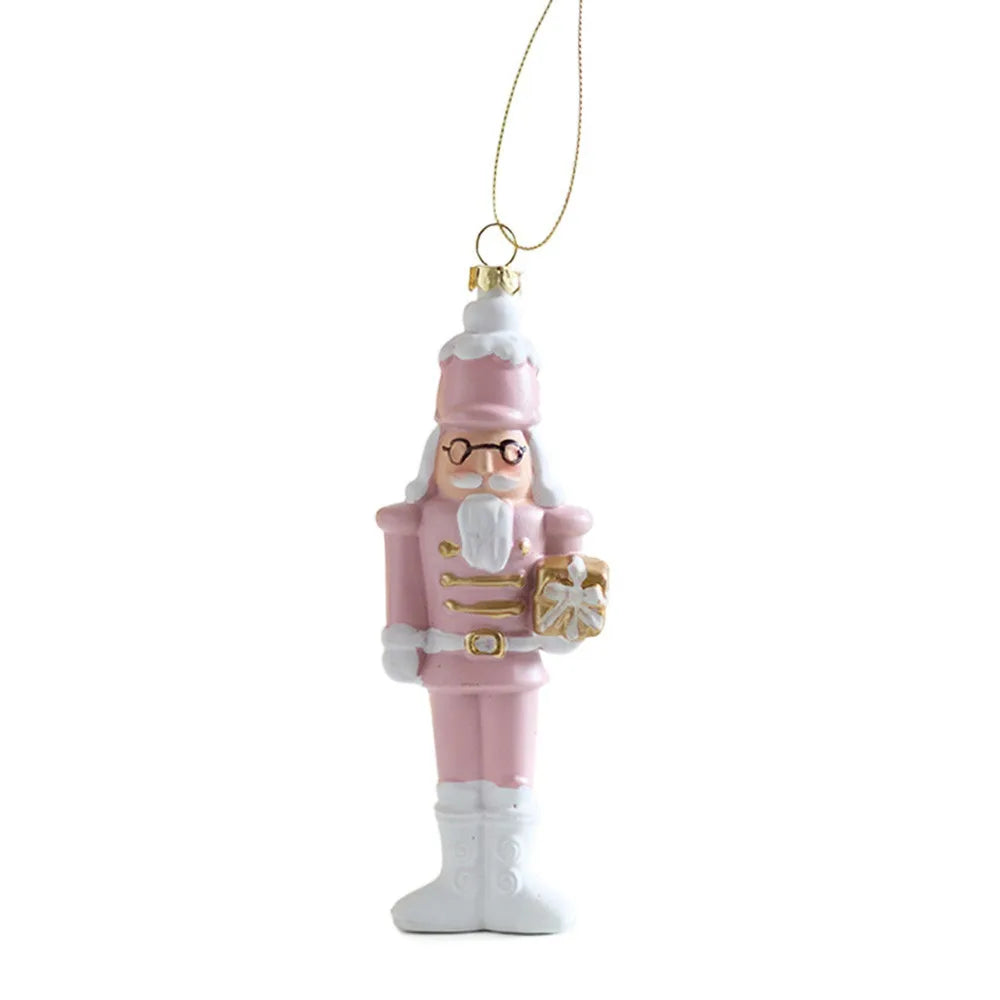 Pink Christmas Hanging Decoration Plastic Gift Box Christmas Tree Ornament Wreath Car Party Supplies Xmas Baubles Christmas