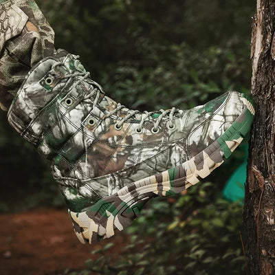 2025 Men Boots Tactical Shoes High Top Hiking Durable  Anti-Slip Outdoor Climbing Trekking Shoe Military Tactical Low Boots Male