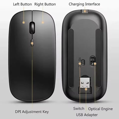 New Rechargeable Wireless Gaming Mouse Portable Ergonomic Quiet And Magical Suitable For Portable Computers Tablets IPAD Phone