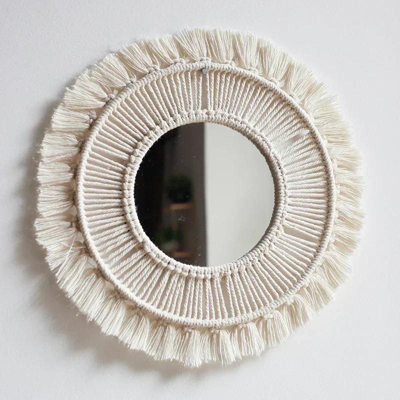 Wall hanging mirror nordic decor bohemian woven handmade tapestry bedroom child room decorative