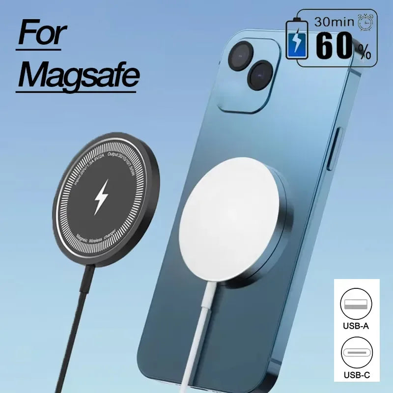 Magnetic Wireless Charger Fast Charging Pad Stand for iPhone 16 15 14 13 12Pro Max Airpods PD USB A Phone Chargers Dock Station