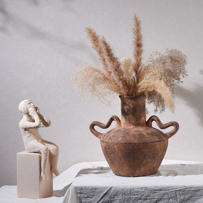 Ceramic Vases Retro Style Homestay Decorations Antique Hotel Art Flower Arrangements Home Decor Items