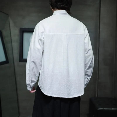 Mens Linen Shirts Casual Streetwear Long Sleeve Turn Down Collar Summer Beach Vacation Hawaiian Shirts M-5XL Plus Size Men Tops