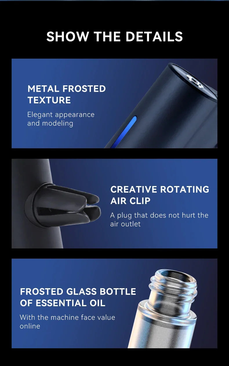 Humidifier Essential Oil Diffuser Smart Car Air Aromatherapy Diffuser, Fragrance Car Air fresheners with Three Adjustable