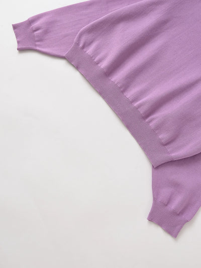 Women's clothing autumn new products simple casual and fashionable ribbed round neck long sleeve knitted sweatshirt