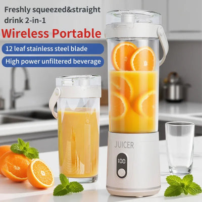 Portable Blender 600ML Electric USB Rechargeable Juicer for Smoothies Fruits Personal Mini Juicer for Travel Outdoor Fitness