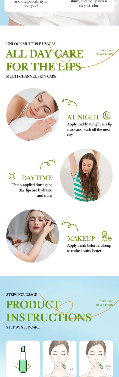 SADOER Lip Aloe Balm Nourishing, Hydrating and Moisturizing Preventing Cracking and Repairing Lips Gentle Non Irritating