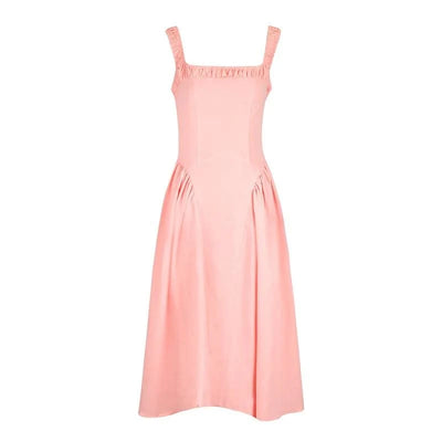 Pink Sweet Women Dresses New Streetwear Fashion Club Party Casual Slim Dress Clothing Solid Sexy Lady Backless Dresses Clothing