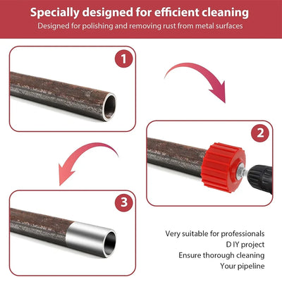 3/9/15Pcs metal pipe/copper pipe cleaning brush, grinding/rust removal tools,copper wire/stainless steel drilling cleaning brush